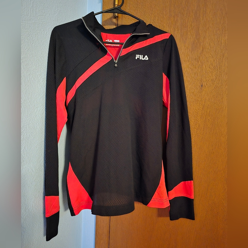 Fila Black and Red Athletic Pullover